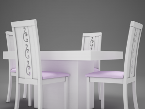 dinning white 3D Model