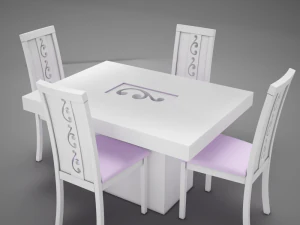 dinning white 3D Model