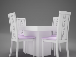 dinning white Modelo 3D