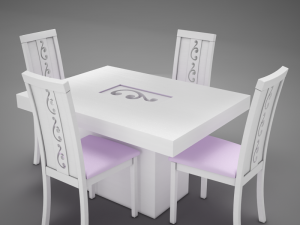 dinning white Modelo 3D