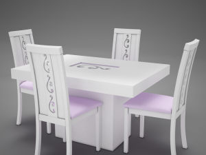 dinning white Modelo 3D