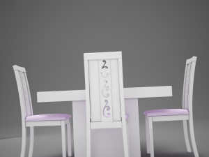 dinning white Modelo 3D
