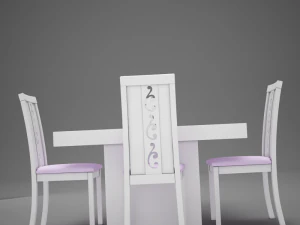 dinning white 3D Model