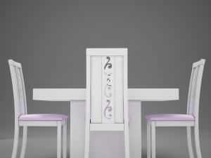 dinning white Modelo 3D