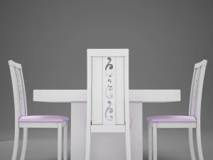 dinning white 3D Model