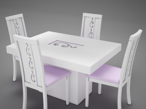 dinning white Modelo 3D
