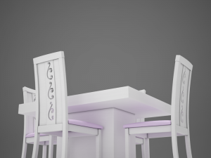 dinning white Modelo 3D