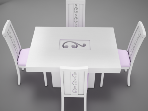 dinning white Modelo 3D