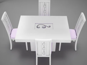 dinning white 3D Model