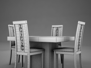 dinning white Modelo 3D