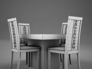 dinning white Modelo 3D