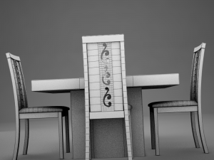dinning white Modelo 3D