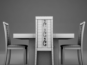 dinning white Modelo 3D