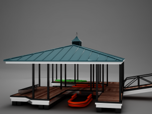 hd small harbor dock Modelo 3D