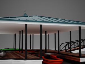 hd small harbor dock 3Dモデル