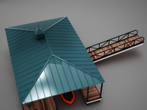 hd small harbor dock 3Dモデル