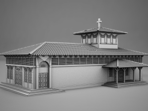 high def latin church 3Dモデル