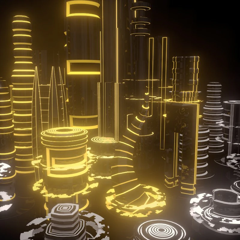 scifi city 3D Model .c4d .max .obj .3ds .fbx .stl .blend