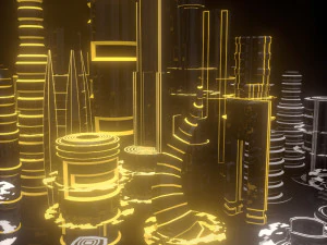 Science-Fiction-Stadt 3D Modell