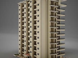 big tropical latin mexican beach tower hotel hacienda Modelo 3D