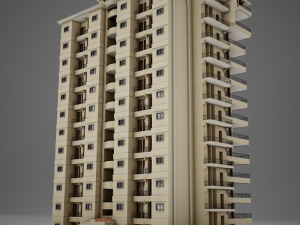 big tropical latin mexican beach tower hotel hacienda Modelo 3D
