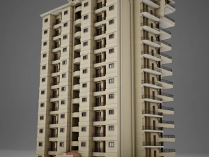 big tropical latin mexican beach tower hotel hacienda 3D Model