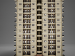 big tropical latin mexican beach tower hotel hacienda Modelo 3D