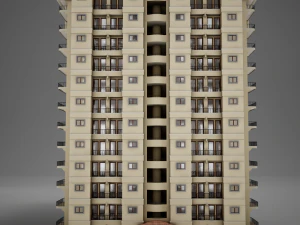 big tropical latin mexican beach tower hotel hacienda 3D Model
