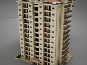 big tropical latin mexican beach tower hotel hacienda Modelo 3D