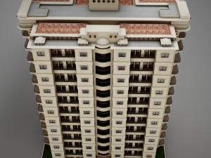 big tropical latin mexican beach tower hotel hacienda Modelo 3D