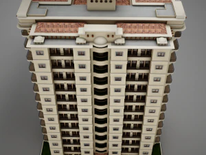 big tropical latin mexican beach tower hotel hacienda 3D Model