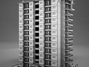 big tropical latin mexican beach tower hotel hacienda Modelo 3D