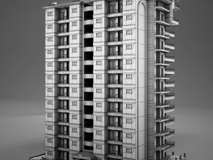 big tropical latin mexican beach tower hotel hacienda 3D Model