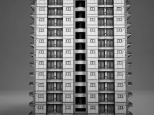 big tropical latin mexican beach tower hotel hacienda 3D Model