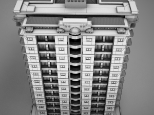 big tropical latin mexican beach tower hotel hacienda Modelo 3D
