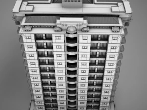 big tropical latin mexican beach tower hotel hacienda 3D Model