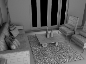 high def classic living room 10 model 3D Model