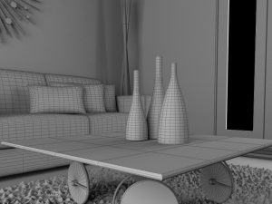 high def classic living room 10 model 3D Model