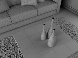 high def classic living room 10 model 3D Model