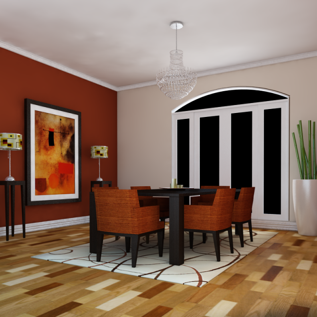dinning set 7 3D Model .c4d .max .obj .3ds .fbx .stl .blend 
