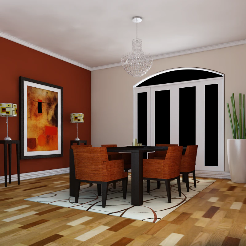 dinning set 7 3D Model .c4d .max .obj .3ds .fbx .stl .blend 