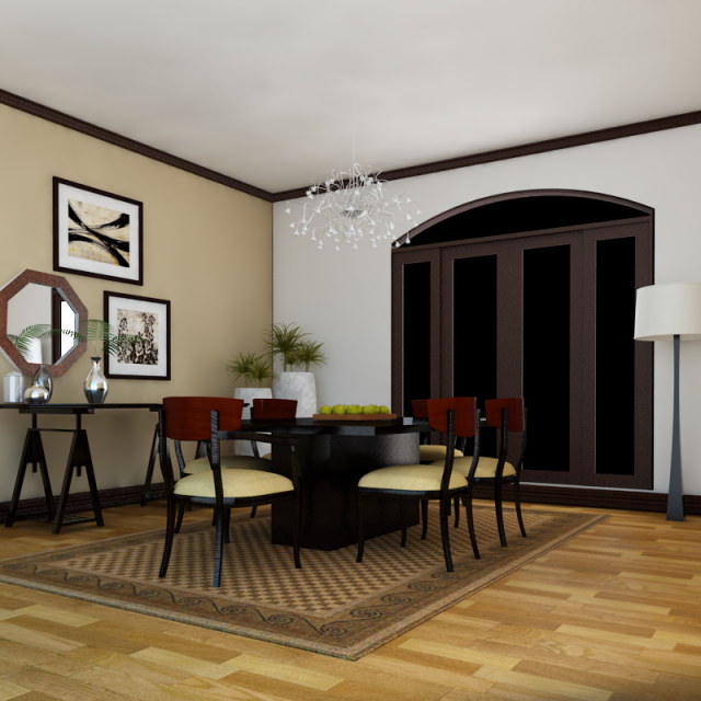 dinning set 4 3d Model 3D .c4d .max .obj .3ds .fbx .stl .blend 