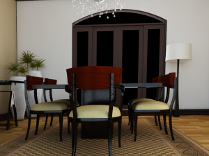dinning set 4 3d Model 3D