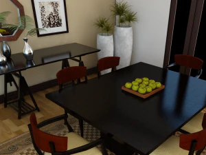 dinning set 4 3d 3D Model