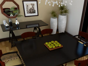 dinning set 4 3d 3D Model