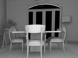 dinning set 4 3d 3D Model