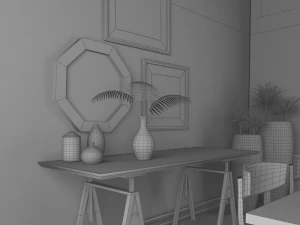 dinning set 4 3d 3D Model