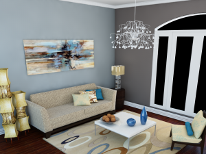 high def classic living room 7 model 3D Model