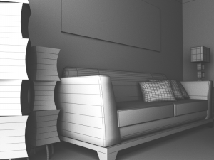 high def classic living room 7 model 3D Model