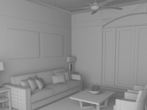 3d high def classic living room 4 Modelo 3D